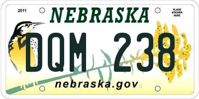 NE license plate DQM238