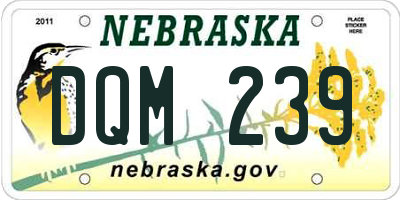 NE license plate DQM239