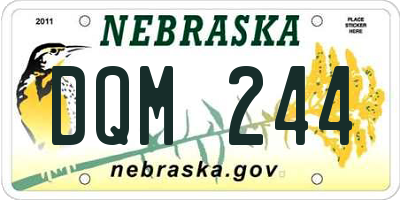 NE license plate DQM244