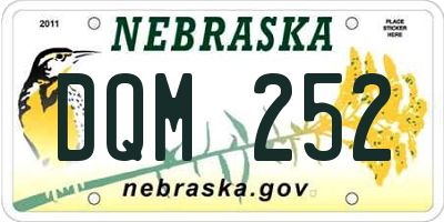 NE license plate DQM252