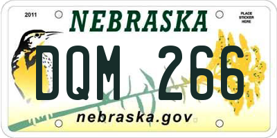 NE license plate DQM266