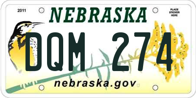 NE license plate DQM274