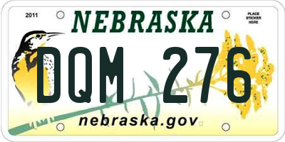 NE license plate DQM276