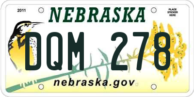 NE license plate DQM278
