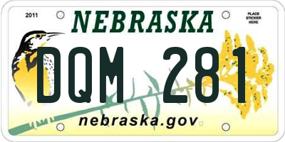 NE license plate DQM281