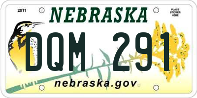 NE license plate DQM291