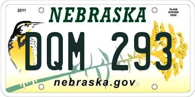 NE license plate DQM293
