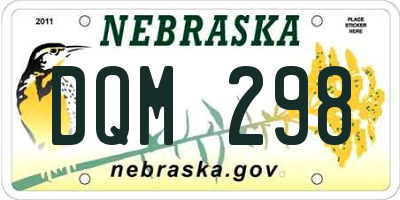 NE license plate DQM298