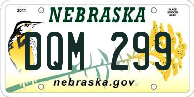 NE license plate DQM299