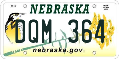 NE license plate DQM364