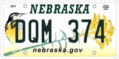 NE license plate DQM374
