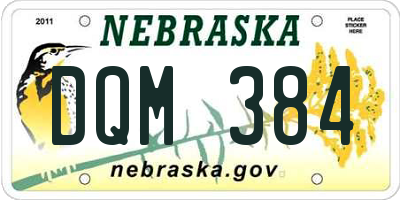 NE license plate DQM384