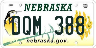 NE license plate DQM388