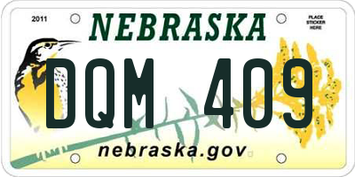 NE license plate DQM409