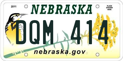 NE license plate DQM414