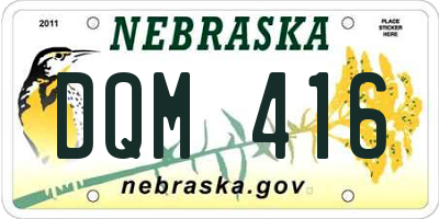NE license plate DQM416
