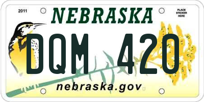 NE license plate DQM420