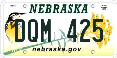 NE license plate DQM425