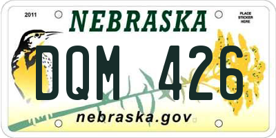 NE license plate DQM426