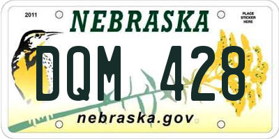 NE license plate DQM428