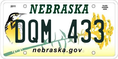 NE license plate DQM433
