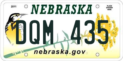NE license plate DQM435