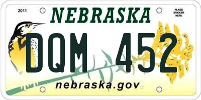 NE license plate DQM452