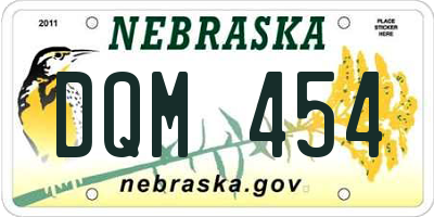 NE license plate DQM454