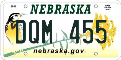 NE license plate DQM455