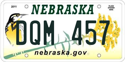 NE license plate DQM457