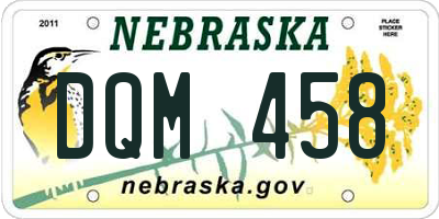 NE license plate DQM458