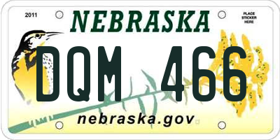 NE license plate DQM466