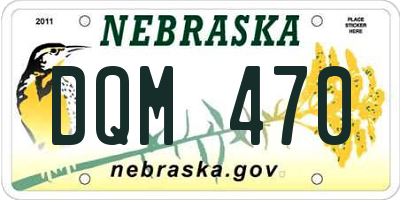 NE license plate DQM470