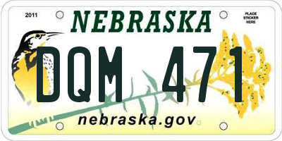 NE license plate DQM471