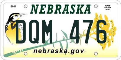 NE license plate DQM476