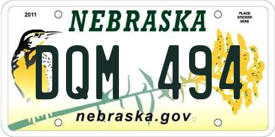 NE license plate DQM494