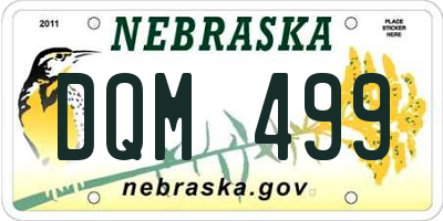 NE license plate DQM499