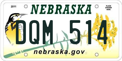 NE license plate DQM514