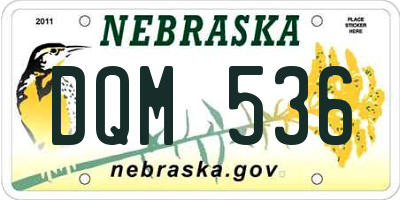 NE license plate DQM536