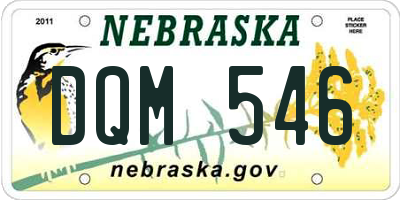NE license plate DQM546