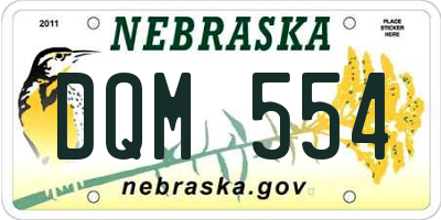NE license plate DQM554