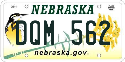 NE license plate DQM562