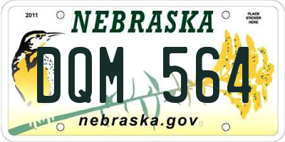 NE license plate DQM564