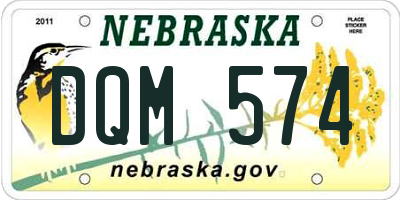NE license plate DQM574