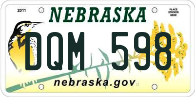 NE license plate DQM598
