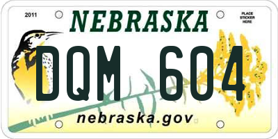 NE license plate DQM604