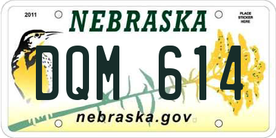 NE license plate DQM614