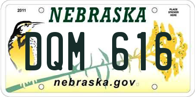 NE license plate DQM616