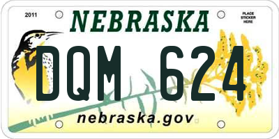NE license plate DQM624