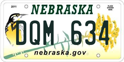 NE license plate DQM634